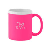 Keramikbecher 300 ml Rosa mit markiertem Druckbereich für Ihr Logo