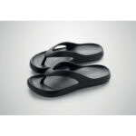 Zehensandalen Größe 40/41 Schwarz, Detailaufnahme des Materials