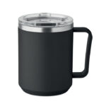 Doppelwandiger Becher 400ml Schwarz als Werbeartikel mit Logodruck