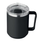 Doppelwandiger Becher 400ml Schwarz, Rückansicht
