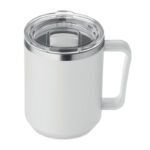 Doppelwandiger Becher 400ml Weiß, Rückansicht