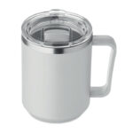 Doppelwandiger Becher 400ml Grau, Rückansicht