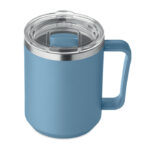 Doppelwandiger Becher 400ml Blau, Rückansicht