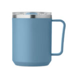 Doppelwandiger Becher 400ml Blau, geöffnet dargestellt
