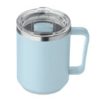 Doppelwandiger Becher 400ml Blau, Rückansicht