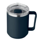 Doppelwandiger Becher 400ml Blau, Rückansicht