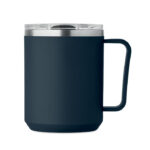 Doppelwandiger Becher 400ml Blau, geöffnet dargestellt