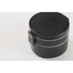 Lunchbox PP 950 ml Schwarz, geöffnet dargestellt