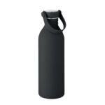 Einwandige Trinkflasche 500 ml Schwarz als Werbeartikel mit Logodruck