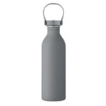 Einwandige Trinkflasche 500 ml Grau, geöffnet dargestellt