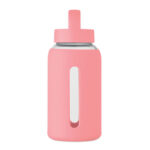Flasche Borosilikatglas 600ml Rosa, geöffnet dargestellt