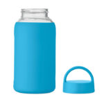 Flasche Borosilikatglas 600ml Blau, Detailaufnahme des Materials
