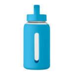 Flasche Borosilikatglas 600ml Blau, geöffnet dargestellt
