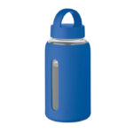 Flasche Borosilikatglas 600ml Blau als Werbeartikel mit Logodruck