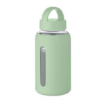 Flasche Borosilikatglas 600ml Gruen als Werbeartikel mit Logodruck