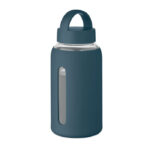 Flasche Borosilikatglas 600ml Blau als Werbeartikel mit Logodruck