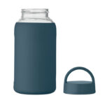 Flasche Borosilikatglas 600ml Blau, Detailaufnahme des Materials