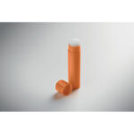 Veganer Lippenbalsam Orange, Detailaufnahme des Materials