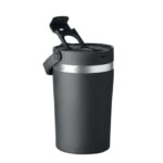 Doppelwandiger Becher 350 ml Schwarz, Rückansicht