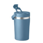 Doppelwandiger Becher 350 ml Blau, Rückansicht
