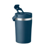 Doppelwandiger Becher 350 ml Blau, Rückansicht
