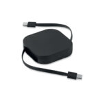 Einziehbares Ladekabel 100W Schwarz, Rückansicht
