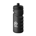 Sport-Trinkflasche 500ml Schwarz mit markiertem Druckbereich für Ihr Logo