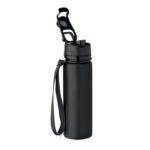 Faltbare Sportflasche Silikon Schwarz, Rückansicht