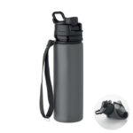 Faltbare Sportflasche Silikon Grau als Werbeartikel mit Logodruck