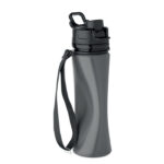 Faltbare Sportflasche Silikon Grau, Seitenansicht