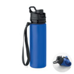 Faltbare Sportflasche Silikon Blau als Werbeartikel mit Logodruck