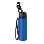 Faltbare Sportflasche Silikon Blau, Rückansicht