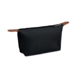 Kosmetiktasche 600D RPET Schwarz als Werbeartikel mit Logodruck