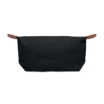 Kosmetiktasche 600D RPET Schwarz, Rückansicht