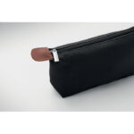 Kosmetiktasche 600D RPET Schwarz, Detailaufnahme des Materials