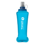 Faltbare Wasserflasche 500ml Blau mit markiertem Druckbereich für Ihr Logo