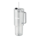 Trinkbecher RPET 1200ml Weiß mit markiertem Druckbereich für Ihr Logo