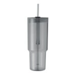 Trinkbecher RPET 1200ml Grau, geöffnet dargestellt