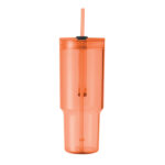Trinkbecher RPET 1200ml Orange, geöffnet dargestellt