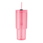 Trinkbecher RPET 1200ml Rosa, geöffnet dargestellt
