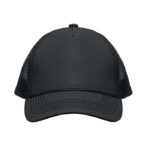 Trucker Kappe 5 Panels Schwarz, Rückansicht