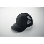 Trucker Kappe 5 Panels Schwarz, Detailaufnahme des Materials