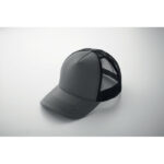 Trucker Kappe 5 Panels Grau, Detailaufnahme des Materials