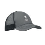 Trucker Kappe 5 Panels Grau mit markiertem Druckbereich für Ihr Logo
