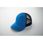 Trucker Kappe 5 Panels Blau, Detailaufnahme des Materials