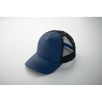 Trucker Kappe 5 Panels Blau, Detailaufnahme des Materials