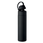 Doppelwandige Flasche 500 ml Schwarz, Seitenansicht