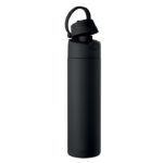 Einwandige Trinkflasche 650 ml Schwarz, Seitenansicht