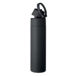 Einwandige Trinkflasche 650 ml Schwarz von oben