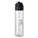 Trinkflasche RPET 700ml Schwarz mit markiertem Druckbereich für Ihr Logo